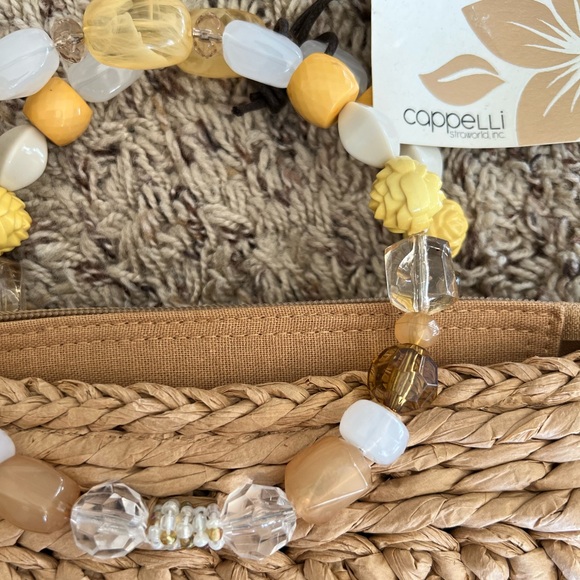 NWT Cappelli Straworld Satchel With Beaded Handle - Picture 3 of 5